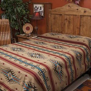 Mission Del Rey Southwest Bedding Isleta Collection -Reversible Bedspread -King Size 114"x96" Tan & Brown