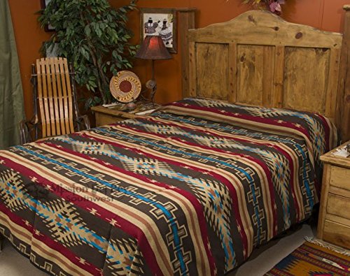 Mission Del Rey Southwest Bedding Isleta Collection -Reversible Bedspread -King Size 114"x96" Tan & Brown
