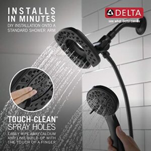 Delta Faucet 4-Spray In2ition Dual Shower Head with Handheld Spray, Matte Black Shower Head with Hose, Showerheads & Handheld Showers, Handheld Shower Heads, Matte Black 58498-BL
