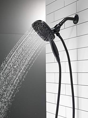 Delta Faucet 4-Spray In2ition Dual Shower Head with Handheld Spray, Matte Black Shower Head with Hose, Showerheads & Handheld Showers, Handheld Shower Heads, Matte Black 58498-BL