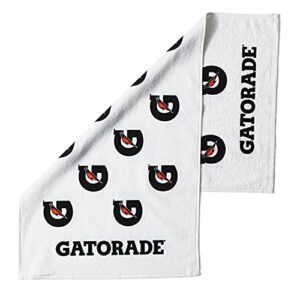 gatorade sideline towel, white, 21″ x 39″, 100% cotton, machine washable