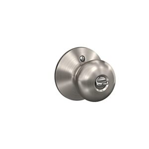 Schlage F51A PLY 619 Plymouth Door Knob, Keyed Entry Lock, Satin Nickel