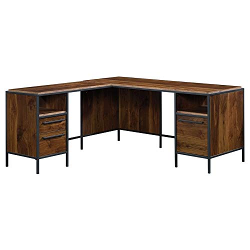 Sauder Nova Loft L-Shaped Desk, L: 65.98" x W: 65.98" x H: 29.53", Grand Walnut Finish