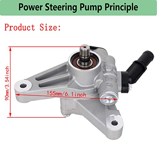 56110-PVJ-A01 Power Steering Pump,Power Assist Pump compatible for 2005-2008 Honda Pilot 2005-2010 Honda Odyssey 2007-2013 Acura MDX Replace 56110-RGL-A03,56110-RYE-A02,21-5442