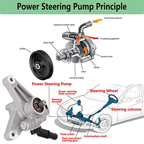 56110-PVJ-A01 Power Steering Pump,Power Assist Pump compatible for 2005-2008 Honda Pilot 2005-2010 Honda Odyssey 2007-2013 Acura MDX Replace 56110-RGL-A03,56110-RYE-A02,21-5442