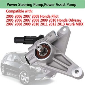 56110-PVJ-A01 Power Steering Pump,Power Assist Pump compatible for 2005-2008 Honda Pilot 2005-2010 Honda Odyssey 2007-2013 Acura MDX Replace 56110-RGL-A03,56110-RYE-A02,21-5442