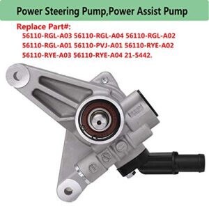 56110-PVJ-A01 Power Steering Pump,Power Assist Pump compatible for 2005-2008 Honda Pilot 2005-2010 Honda Odyssey 2007-2013 Acura MDX Replace 56110-RGL-A03,56110-RYE-A02,21-5442