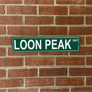 Montana Mountains Pick Your Mountain Compatible/Replacement for Loon Peak United States Mountain Aluminum Metal Tin Street Sign Style Home Decor For Man Cave Poker Tavern Game Room