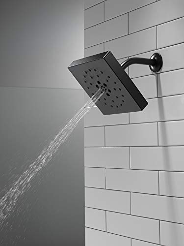 DELTA FAUCET 52484-BL Delta H2Okinetic 4-Setting UltraSoak Shower Head, Matte Black