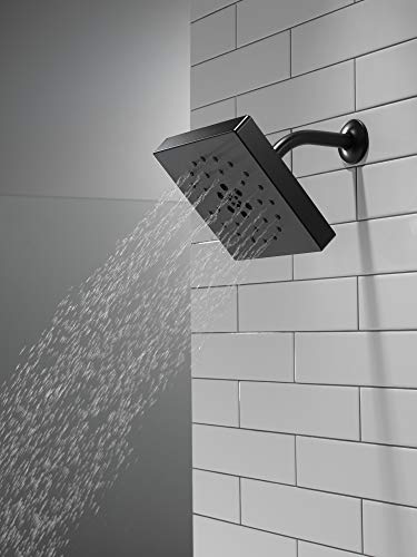 DELTA FAUCET 52484-BL Delta H2Okinetic 4-Setting UltraSoak Shower Head, Matte Black