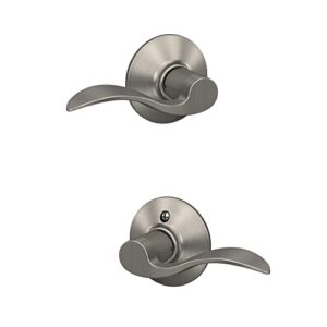 Schlage F10 V ACC 619 Accent Door Lever Hall & Closet Passage Lock, (Pack of 1), Satin Nickel