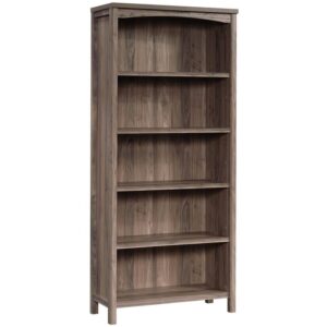 sauder costa engineered wood 5-shelf bookcase in washed walnut