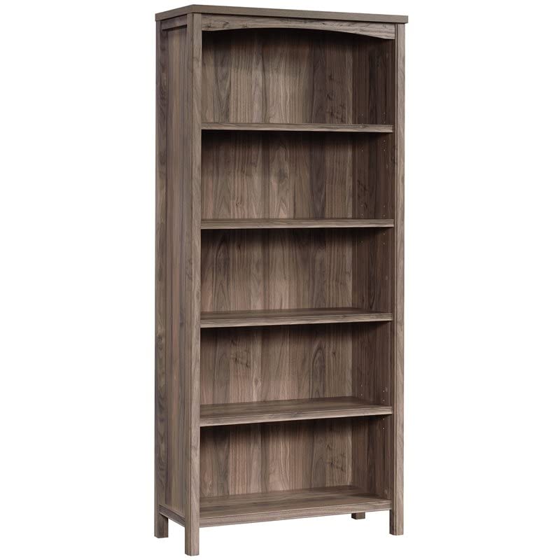 Sauder Costa Engineered Wood 5-Shelf Bookcase in Washed Walnut