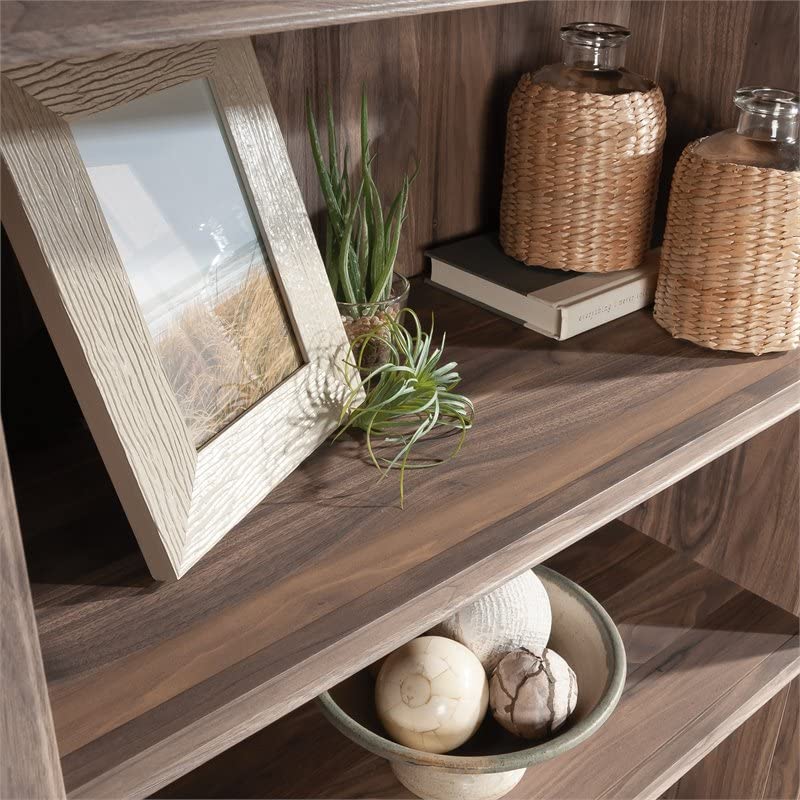 Sauder Costa Engineered Wood 5-Shelf Bookcase in Washed Walnut