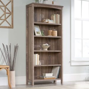 Sauder Costa Engineered Wood 5-Shelf Bookcase in Washed Walnut