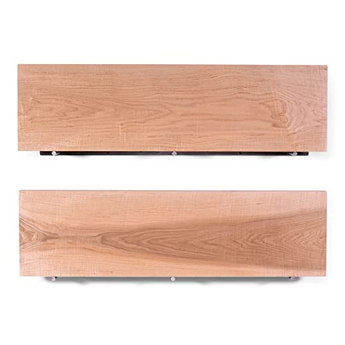 DAKODA LOVE Floating Shelves | Solid Maple | Premium Craftsman Quality | Heavy Duty Hidden Bracket | Set of 2 (Natural, 36" L x 6" D)