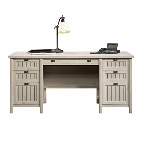 Sauder Costa Executive Desk, L: 65.12" x W: 29.53" x H: 30.0", Chalked Chestnut finish