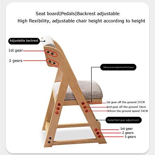 Articles for daily use Solid Wood Children’s Desk Set, Height Adjustable Children’s Wooden Study Table with Drawers and Bookshelves, Boys and Girls Study Tables and Chairs (Natural Wood)