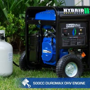 DuroMax XP13000EH Dual Fuel Portable Generator 13000 Watt Gas or Propane Powered Electric Start-Home Back Up, Blue/Gray