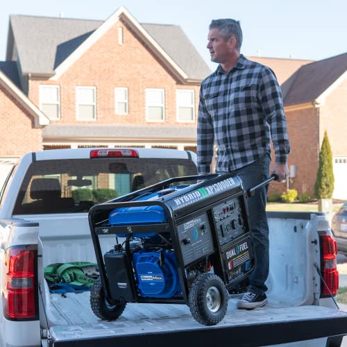 DuroMax XP13000EH Dual Fuel Portable Generator 13000 Watt Gas or Propane Powered Electric Start-Home Back Up, Blue/Gray