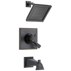 delta faucet dryden 17 series dual-function tub and shower trim kit with single-spray touch-clean shower head, venetian bronze, 2.0 gpm water flow, t17451-rb-we (valve not included)