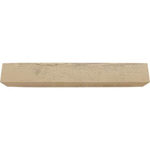 Ekena Millwork MANURS04X06X36PP Rough Sawn Faux Wood Fireplace Mantel, 4"H x 6"D x 36"W, Natural Pine