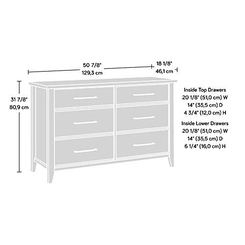 Sauder Summit Station Dresser, L: 50.91" x W: 18.15" x H: 31.85", Laurel Oak Finish