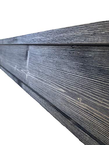 Rustic Mantle | Fireplace Mantel for Decor | Wood Mantel Shelf | Made in USA | Floating Shelf | Farmhouse Fireplace Surround | Long Shelf for Fireplace (Weathered Black, 60 Inch)