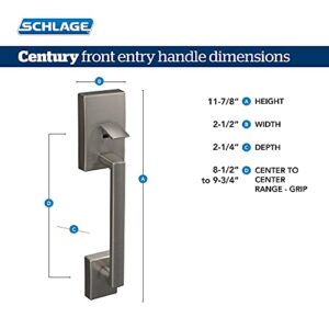 Schlage FE285 CEN 622 LAT CEN Century Front Entry Handleset with Latitude Lever, Lower Half Grip, Matte Black