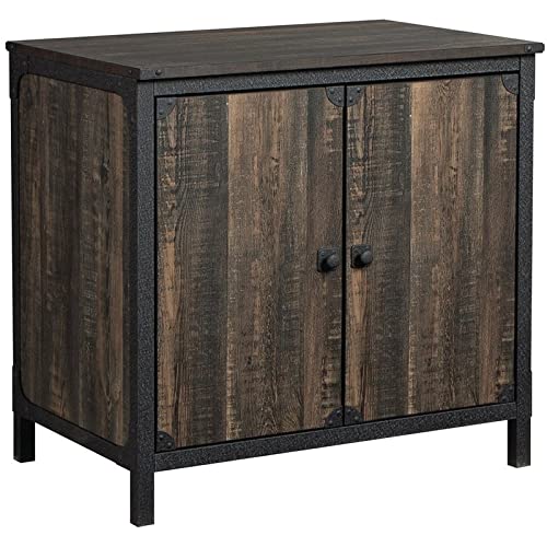 Sauder Steel River Library Base in Engineered Wood in Carbon Oak Finish