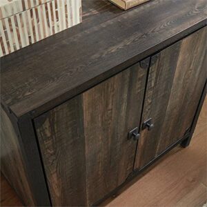 Sauder Steel River Library Base in Engineered Wood in Carbon Oak Finish