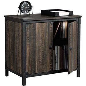 Sauder Steel River Library Base in Engineered Wood in Carbon Oak Finish