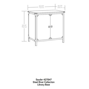 Sauder Steel River Library Base in Engineered Wood in Carbon Oak Finish