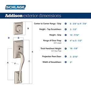 Schlage F60 ADD 622 ACC LH Plymouth Front Entry Handleset with Left-Handed Accent Lever, Deadbolt Keyed 1 Side, Matte Black