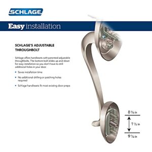 Schlage F60 ADD 622 ACC LH Plymouth Front Entry Handleset with Left-Handed Accent Lever, Deadbolt Keyed 1 Side, Matte Black