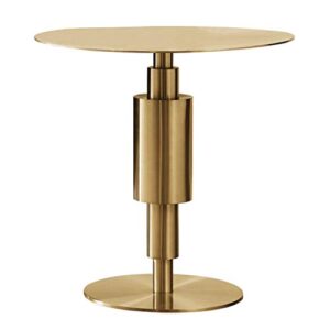 articles for daily use light luxury stainless steel round sofa side table living room coffee table, metal frame, living room sofa side table bar small round table coffee table, gold