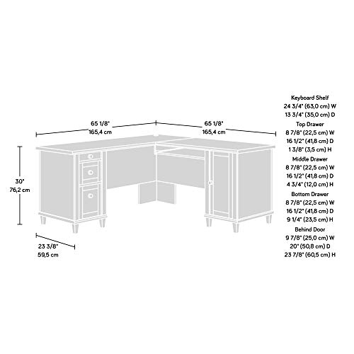 Sauder Hammond L-Desk, L: 65.12" x W: 65.12" x H: 30.0", Emery Oak Finish