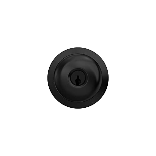 Schlage F51A PLY 622 Plymouth Door Knob, Keyed Entry Lock, Matte Black