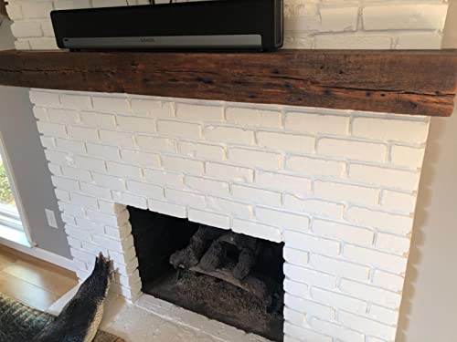 Reclaimed Barnwood Beam Fireplace Mantel (Wood, 4"x6"x72")