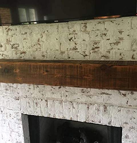 Reclaimed Barnwood Beam Fireplace Mantel (Wood, 4"x6"x72")