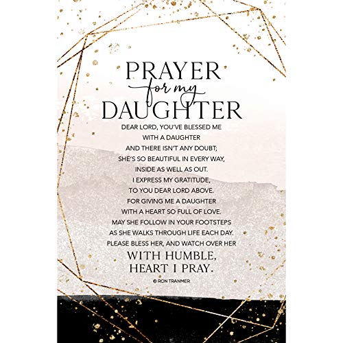 Dexsa Prayer for my Daughter Wood Plaque - Made in the USA - 6"x9" - Elegant Vertical Frame Wall & Tabletop Decoration | Easel & Hanging Hook | Dear Lord, You've blessed me with a daughter