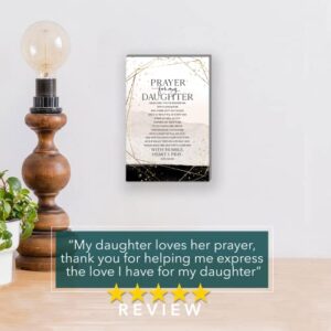 Dexsa Prayer for my Daughter Wood Plaque - Made in the USA - 6"x9" - Elegant Vertical Frame Wall & Tabletop Decoration | Easel & Hanging Hook | Dear Lord, You've blessed me with a daughter