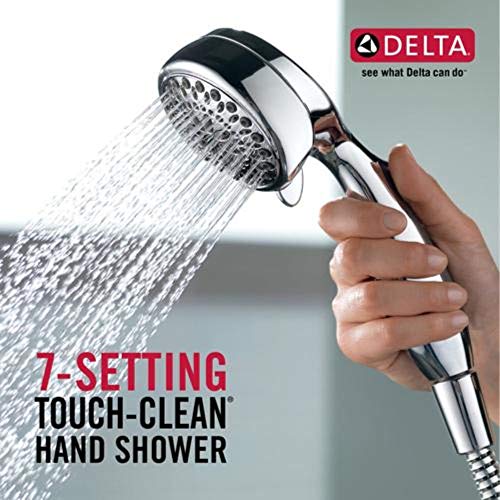 Delta Faucet 7-Spray Touch-Clean Hand Held Shower Head with Hose, Chrome 75700