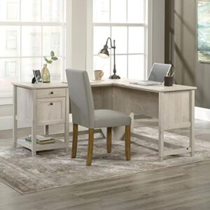 Sauder Edge Water L-Desk, L: 59.06" x W: 58.74" x H: 29.57", Chalked Chestnut finish