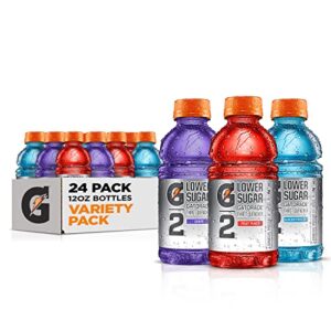 gatorade g2 thirst quencher, 3 flavor variety pack, 12oz bottles (24 pack)