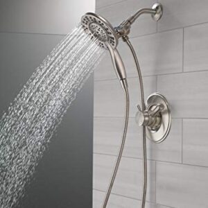 Delta Faucet Linden 17 Series Dual-Function Shower Faucet, Shower Trim Kit with 4-Spray In2ition 2-in-1 Dual Hand Held Shower Head with Hose, Stainless T17293-SS-I (Valve Not Included)