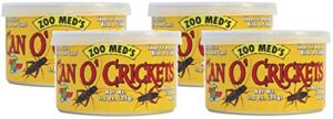 zoo med laboratories 4 pack can o crickets pet food, 1.2 ounces per can