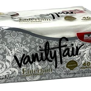 Vanity Fair Dinner Napkins, Pre Folded, 40 CT Silver (4)