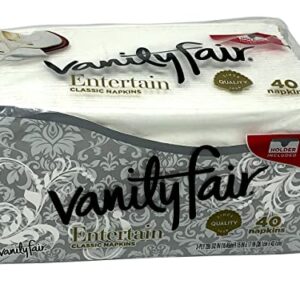 Vanity Fair Dinner Napkins, Pre Folded, 40 CT Silver (4)