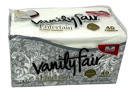 Vanity Fair Dinner Napkins, Pre Folded, 40 CT Silver (4)